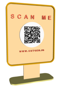 QR code sign with instructions